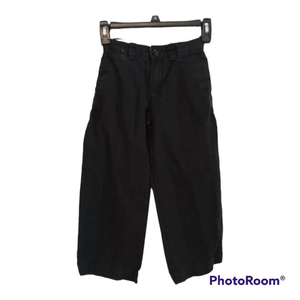 The Childrens Place Boys Size 6 Chino Pants Black Uniform School Straight Twill